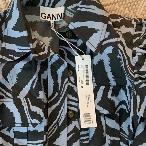 NWT Ganni Printed Poplin Dress - Picture 8 of 13